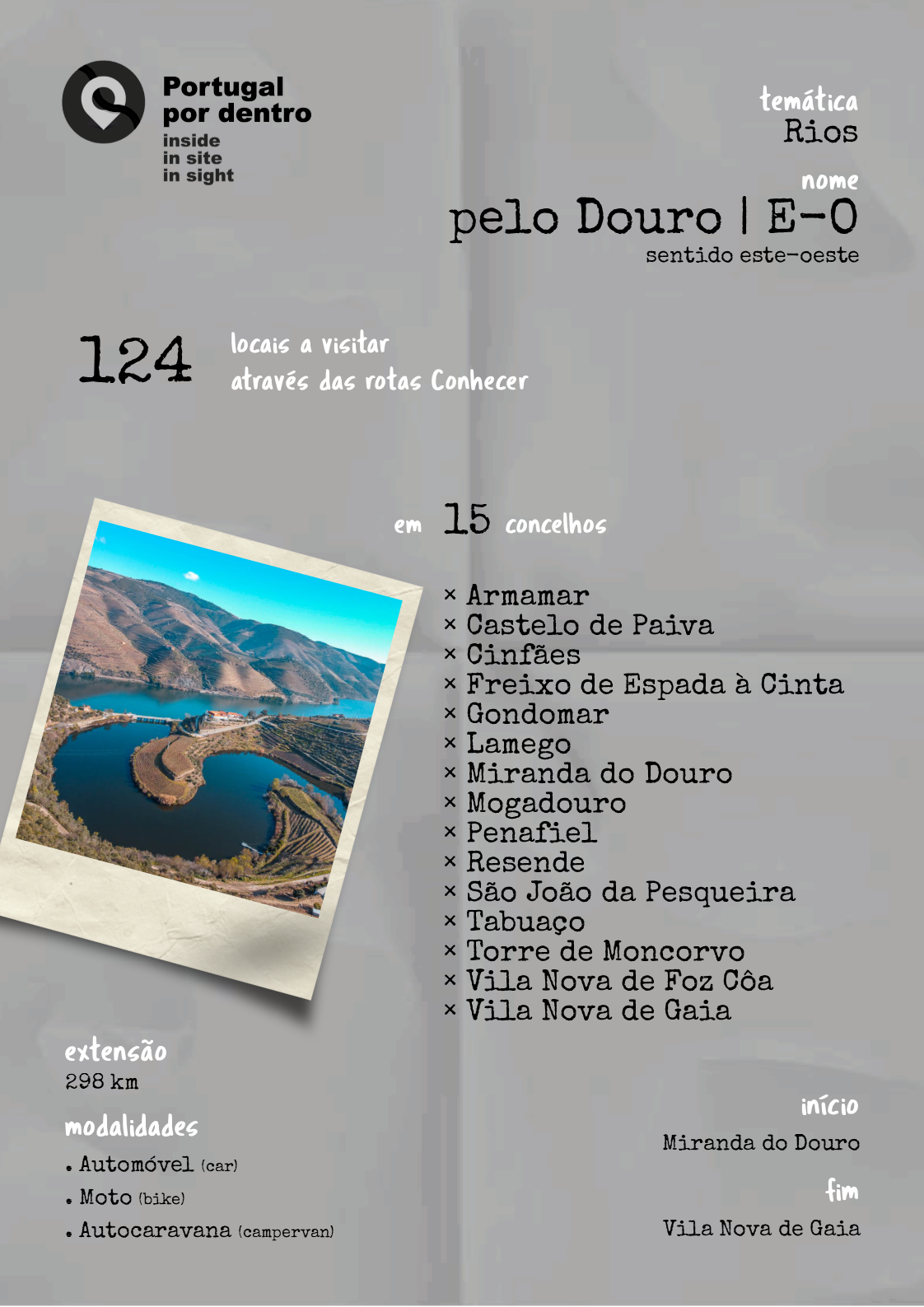 pelo Douro . E-O